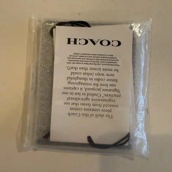 Coach Black Leather Signature C Denim SLIM ID Card Case Wallet CAJ47 - Picture 14 of 15